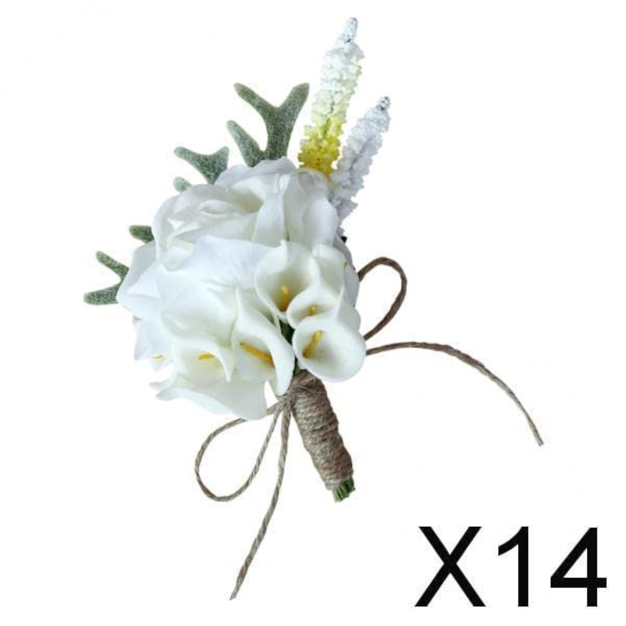 14x Artificial Calla Flower Corsage for Weddings